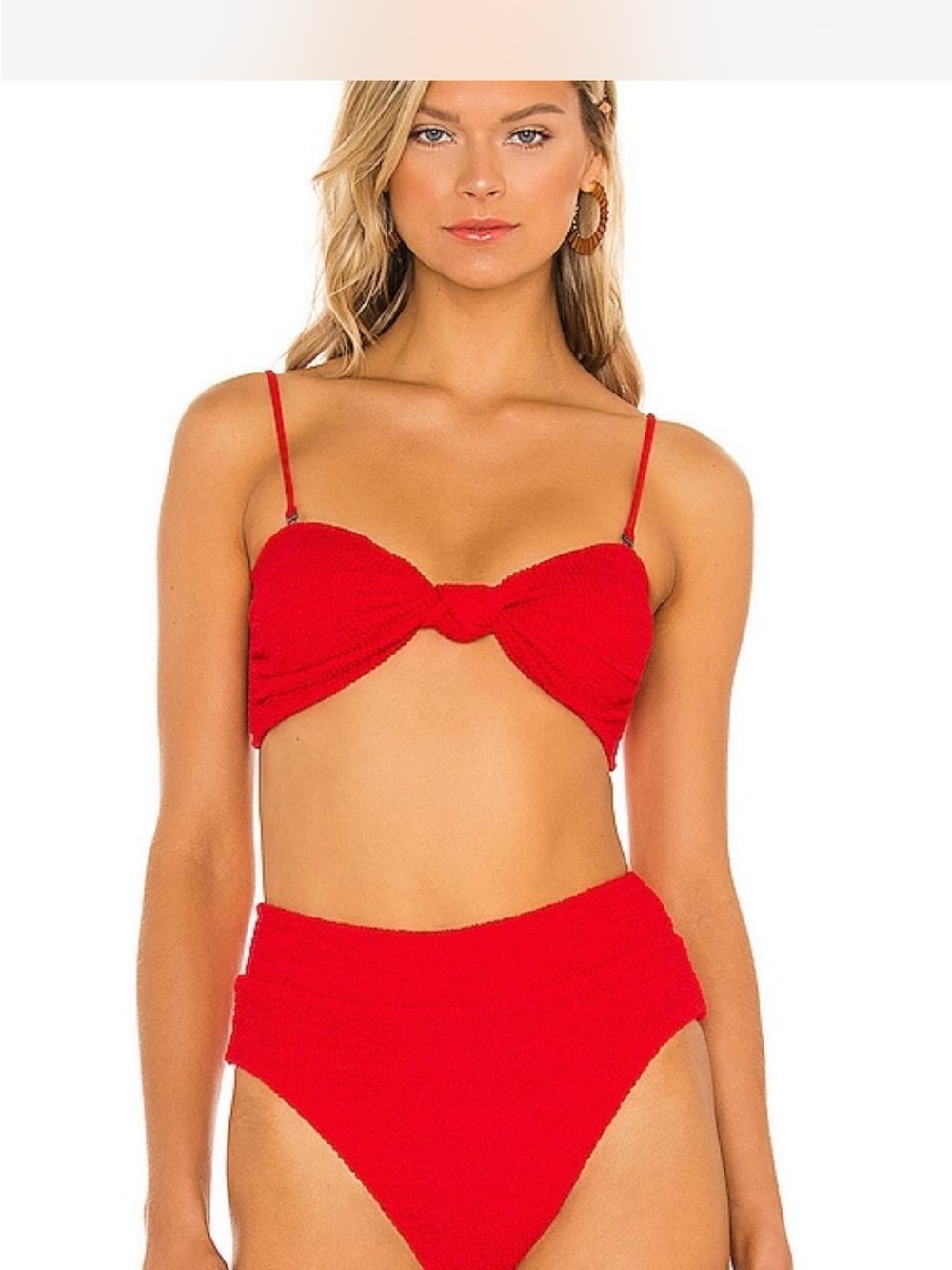 REVOLVE Red Knot-Front High-Waist Bikini